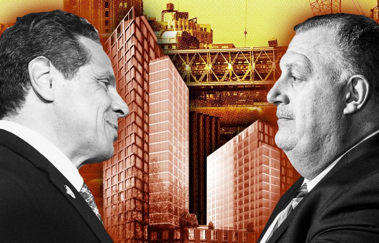 Andrew Cuomo (left) cemented himself as a friend to the Building and Construction Trades Council (headed by Gary LaBarbera, on the right) when he signed off on a new 421a program that required minimum wages for large projects.