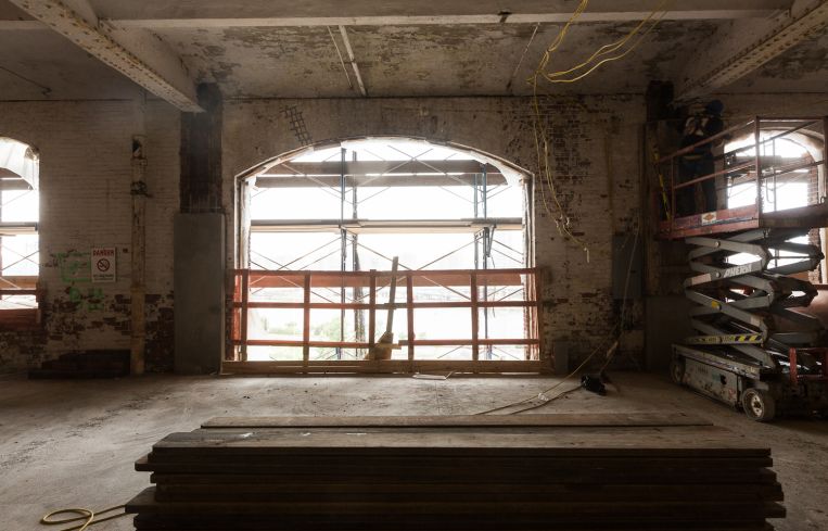 Large openings at the back of 20 Bruckner face Manhattan. Photo: Emily Assiran/For Commercial Observer