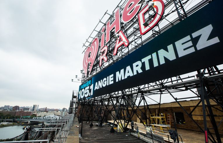 The massive iHeartRadio sign atop 20 Bruckner. Photo: Emily Assiran/For Commercial Observer