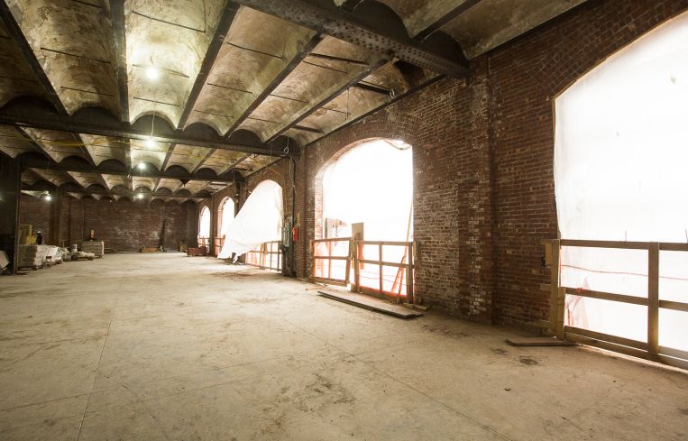 The arched terra-cotta ceilings inside 20 Bruckner. Photo: Emily Assiran/For Commercial Observer