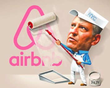 Mayor Bill de Blasio tries to fight Airbnb.