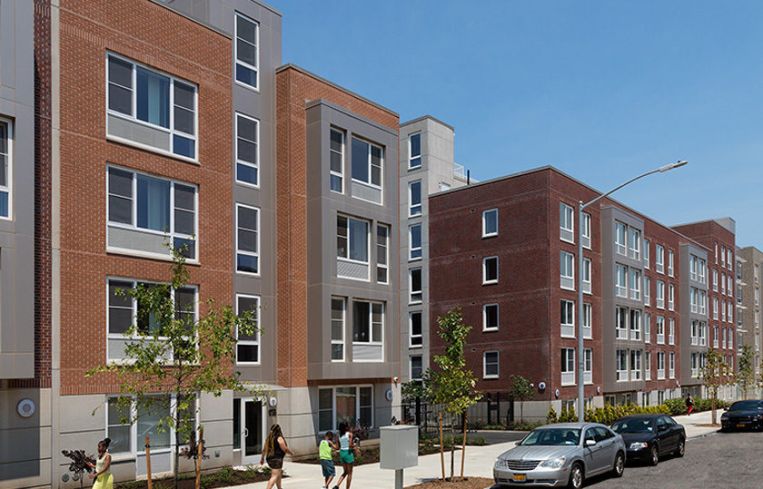 The completed buildings at Prospect Plaza. Photo: Dattner Architects