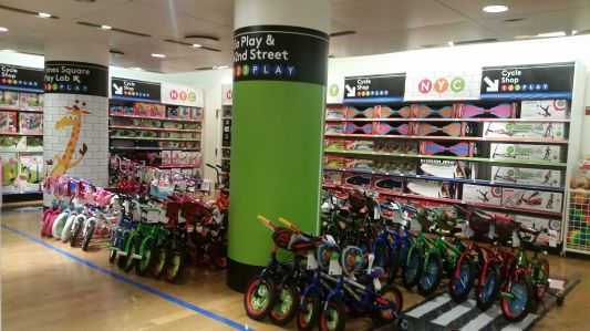 Inside Toys "R" Us' pop-up store at 1466 Broadway.