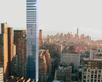 A rendering of 611 West 56th Street. 