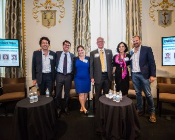From left to right: Simon Ziff (Ackman Ziff), Jeff Fastov (Square Mile), Katie Keenan (Blackstone), Ron Paul (EagleBank), Sadhvi Subramanian (Capital One) and Norman Jemal (Douglas Development Corporation).