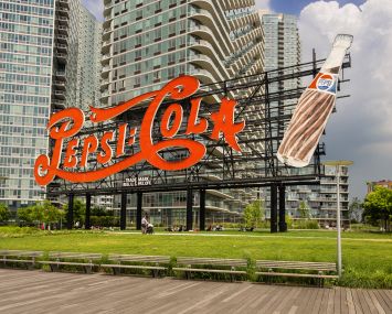 The Coca-Cola sign in Long Island City's Gantry Plaza Park.