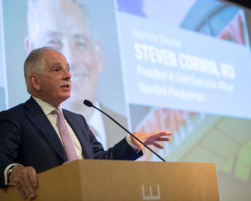 Dr. Steven J. Corwin, the president and CEO of NewYork-Presbyterian, gave the keynote address for the event. Photo: Aaron Adler/for Commercial Observer.