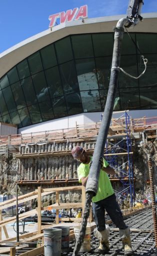 Concrete being poured in the foundation. Photo: TWA Hotel