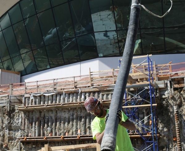 Concrete being poured in the foundation. Photo: TWA Hotel