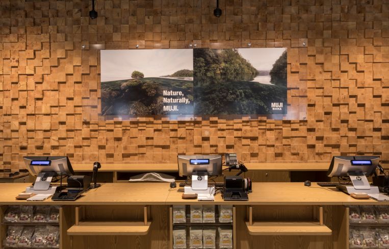 The unique wood walls in the store helps the space connect with nature. Photo: Lucas Roy