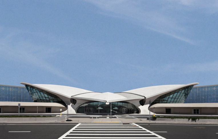 The new TWA Hotel will feature to seven-story buildings with 512 rooms around the landmarked TWA Flight Center as an amenity space.
