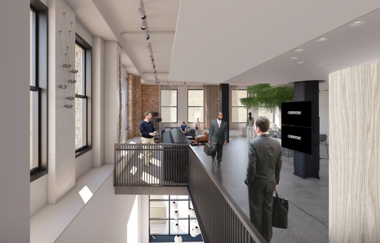 The welcome area for Convene. Rendering: Convene