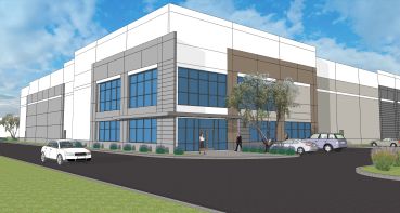 A rendering of one of the planned warehouses at 800 Hoyt Street.