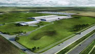 A rendering of Apple's planned data center.