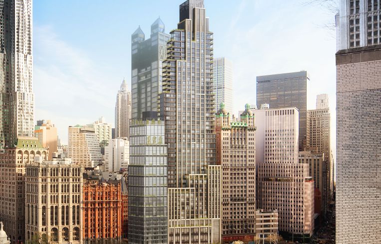 A rendering of L+M's skyscraper at 25 Park Row.
