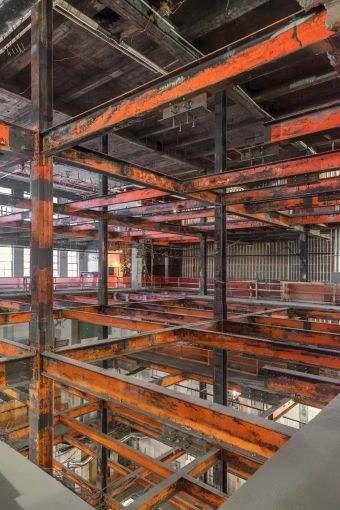 The demolished interior of the existing Art Deco building, which reveals the structure will have ample open space.