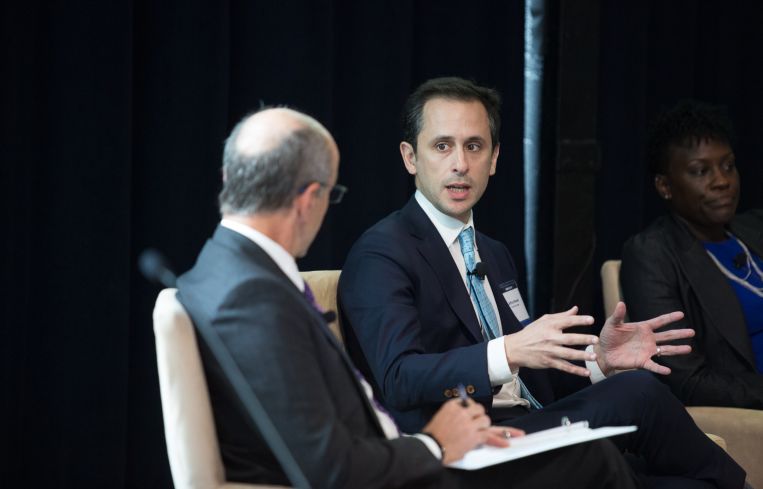 Michael Zetlin and Jeffrey Mandel discuss Long Island City during the Queens panel at New Lab.