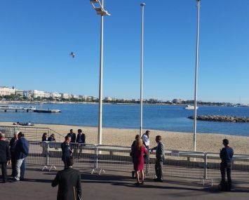 The view from the Palais des Festivals convention center in Cannes, France, home to MAPIC 2017.