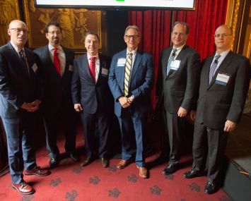 From left to right: John Gunther-Mohr (Santander), Mark Edelstein (Morrison & Foerster), Gregory Murphy (Natixis), Gregg Gerken (TD Bank), David Durning (PGIM), Darrell L. Gustafson (Deutsche Bank).