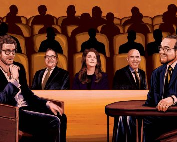 Inside the Actor's Studio, Real Estate Edition: Anthony Malkin, Douglas Durst, MaryAnne Gilmartin, Scott Rechler and James Lipton on the cover of CO's 2017 Owner's Magazine.