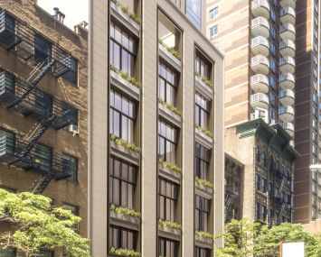 A rendering of the base of the Sutton 58 tower at 430 East 58th Street.