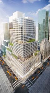 A rendering of 390 Madison, where J.P. Morgan Chase will open a new branch.