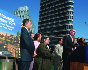 Mayor Bill de Blasio's commitment to affordable housing development has been warmly received by city developers and real estate interests.