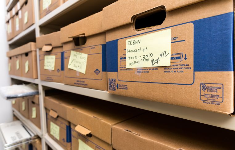 News clippings from the Real Estate Board of New York's collection housed in the climate-controlled LaGuardia and Wagner Archives.