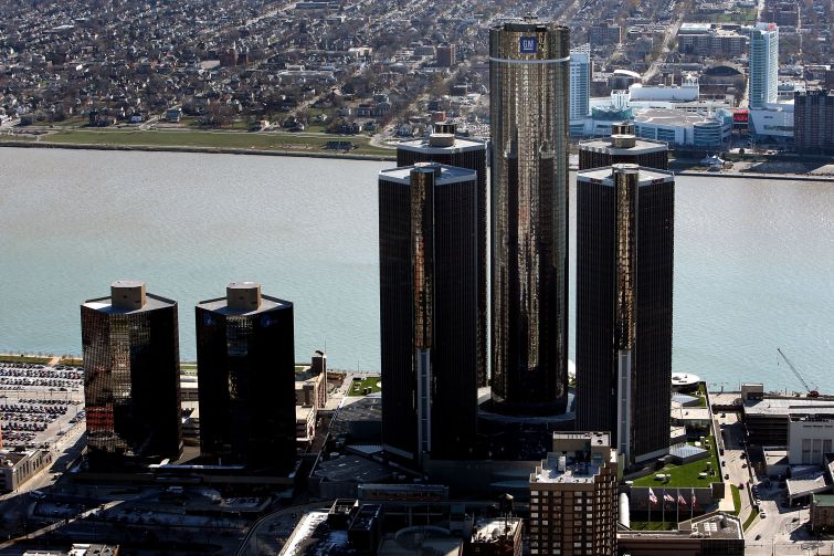 GM's Renaissance Center in the downtown area. 