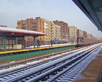 The elevated 4 train station at Mount Eden and Jerome Avenues, which is in the rezoning area.