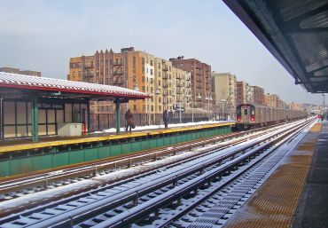 The elevated 4 train station at Mount Eden and Jerome Avenues, which is in the rezoning area. 