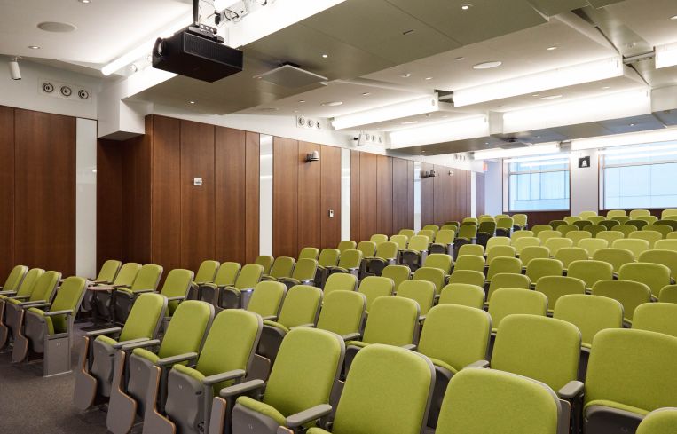 NYU recently completed a 200-person lecture hall on the second floor.
