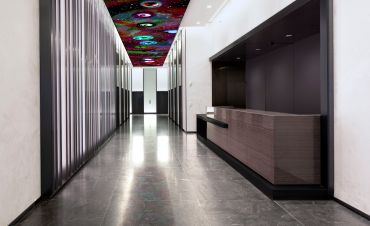 The lobby at 250 West 57th Street.