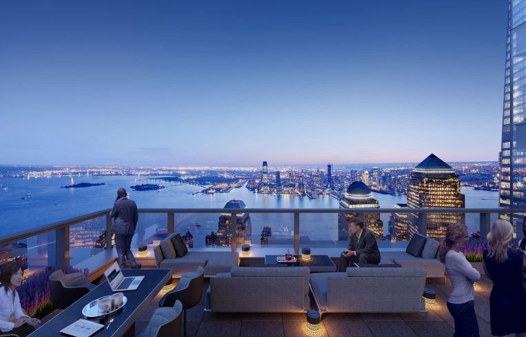 The views from 3 World Trade Center's terrace on the 60th floor, which could become an outdoor lounge for a company.