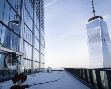 The terrace on the 76th floor of the building makes 1 World Trade Center seem within reach.