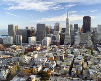 Aerial view of downtown San Francisco.