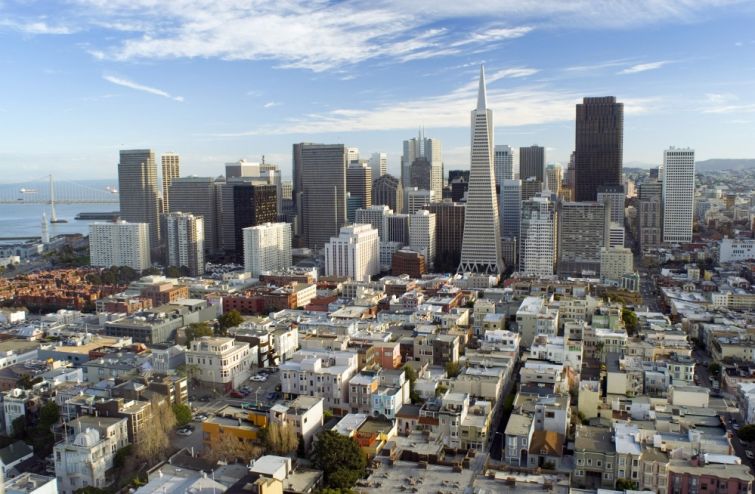 Aerial view of downtown San Francisco.