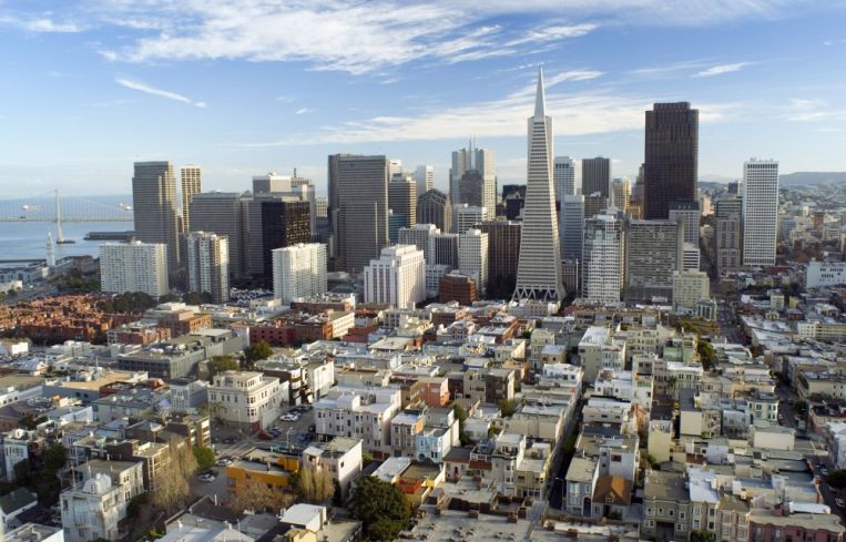Aerial view of downtown San Francisco.