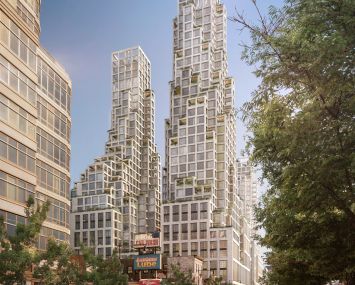 A rendering of towers at the St. John's Terminal site.