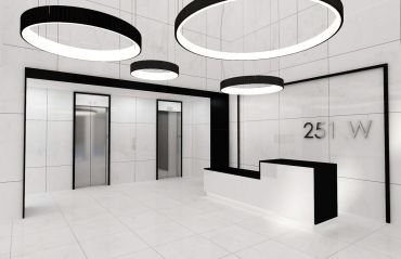 A rendering of the redesigned lobby of 251 West 30th Street.