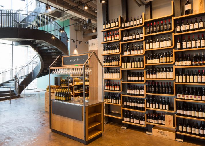 In a nod to California’s established new-world winemaking industry, the West Coast outpost features non-Italian wines for the first time for purchase.