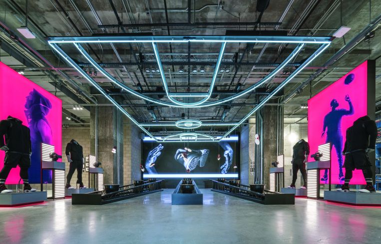 Gensler designed Adidas' retail flagship at 565 Fifth Avenue to resemble a football stadium.