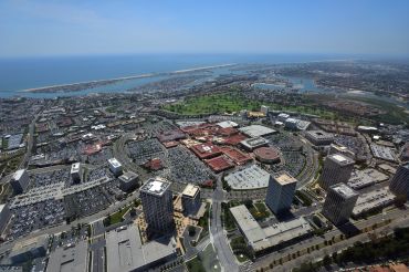 An aerial view of Newport Beach, California.