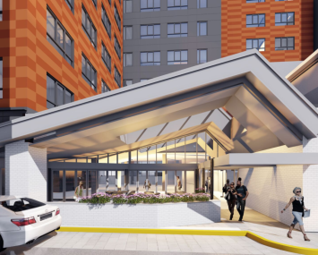 A rendering of the Pod Hotel in Philadelphia. 