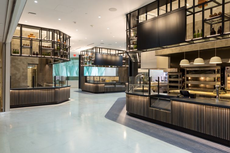 The Claus Meyer run food hall at 4 Times Square will feature six independant stations for guests to choose from, including a bakery and grill.