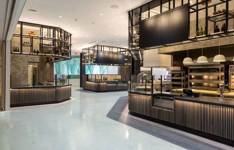 The Claus Meyer run food hall at 4 Times Square will feature six independant stations for guests to choose from, including a bakery and grill.