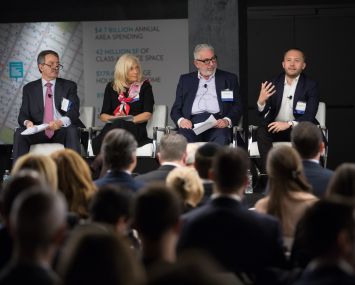 Jonathan Mechanic, Joanne Podell, Fred Posniak and Andrew McCaughan speak during CO's second annual retail forum.