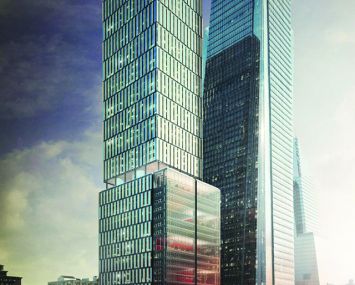 Exterior rendering of 50 Hudson Yards, designed by Foster + Partners