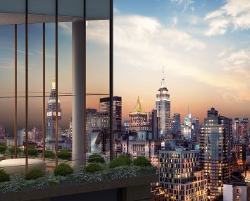 A rendering of the penthouse at Gramercy Tower.