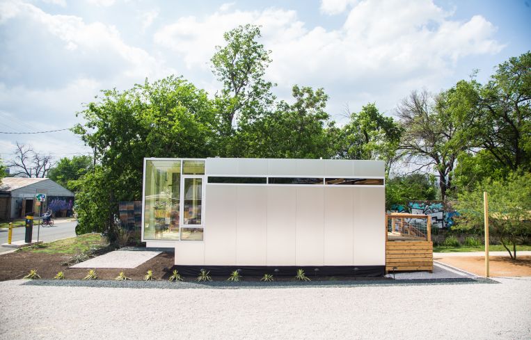 An individual Kasita unit made from a shipping container.